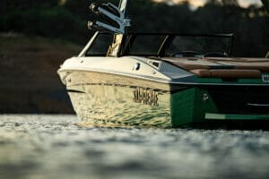 Supreme S240 boat in the water