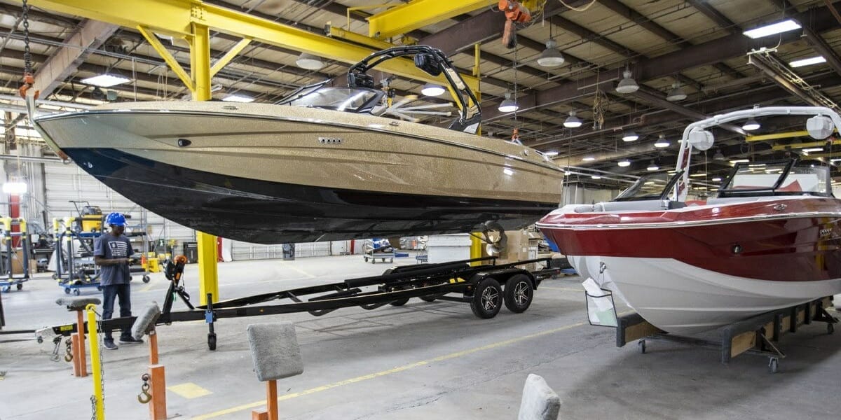 A Supreme Boat in a factory.